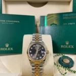 Rolex Datejust 31 mm Dark Grey Diamond Set Dial Fluted Bezel
