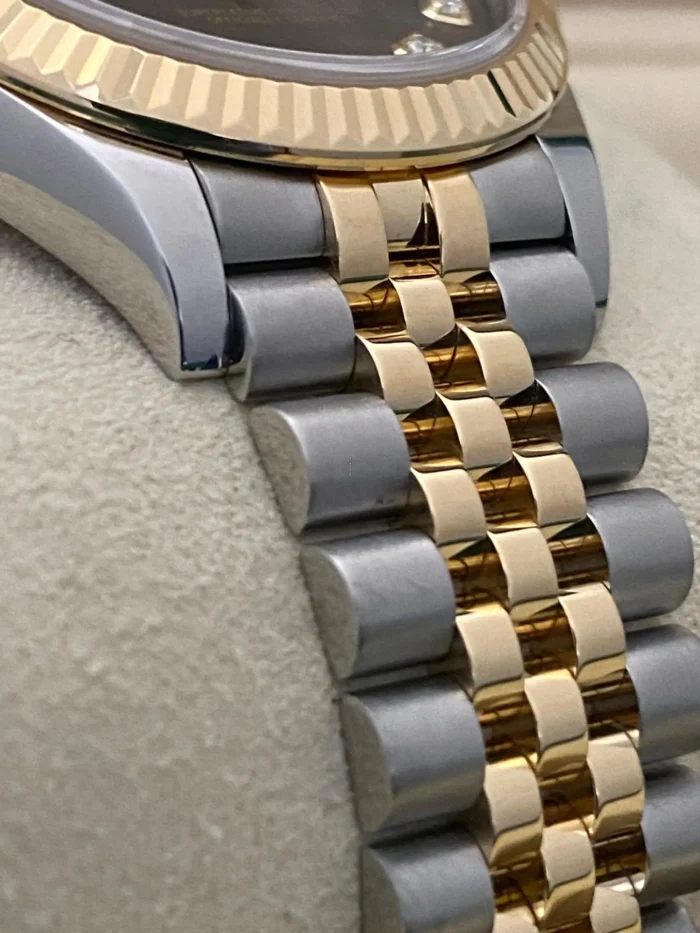 Rolex Datejust 31 mm Dark Grey Diamond Set Dial Fluted Bezel