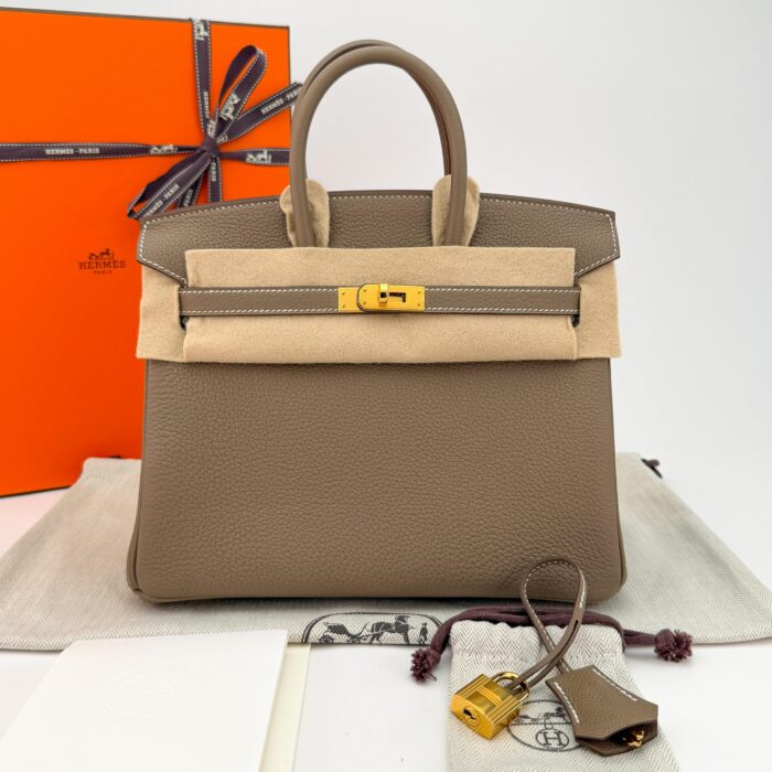 HERMES Birkin 25 Retourne Togo Etoupe Gold Hardware G Stamp Unworn - Image 1