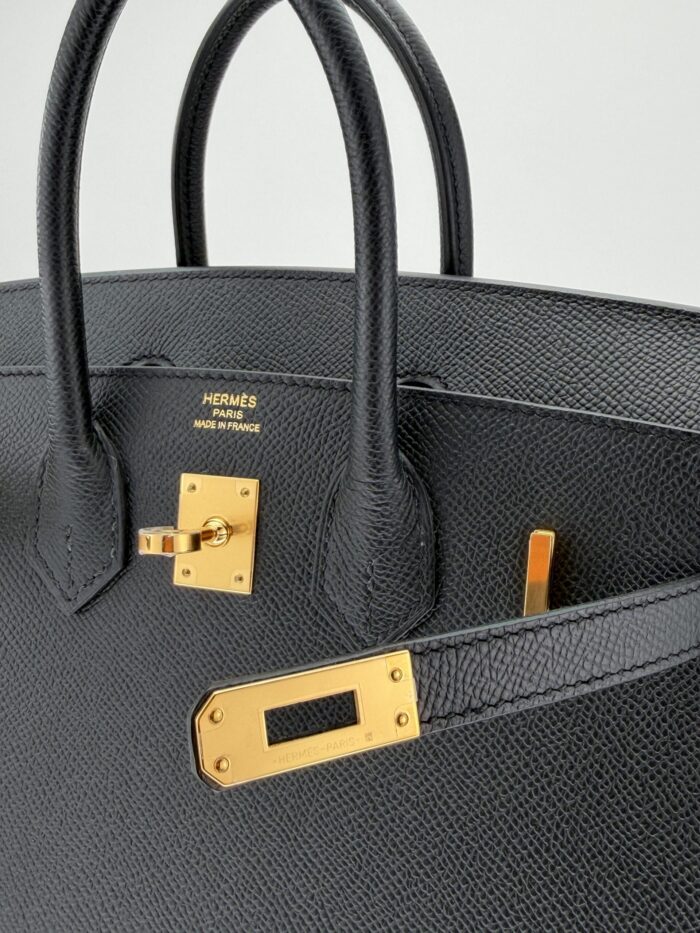 HERMES Birkin 25 Sellier Epsom Black/Noir Gold Hardware W Stamp Unworn - Image 2