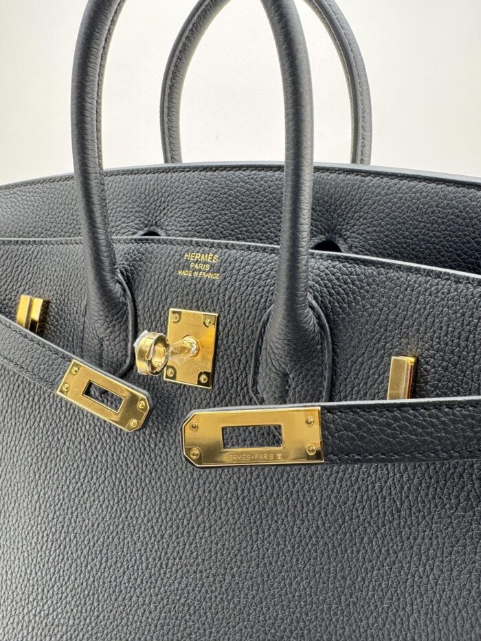 Hermes Birkin 25 Retourne Togo Black/Noir Gold Hardware G Stamp Unworn - Image 2