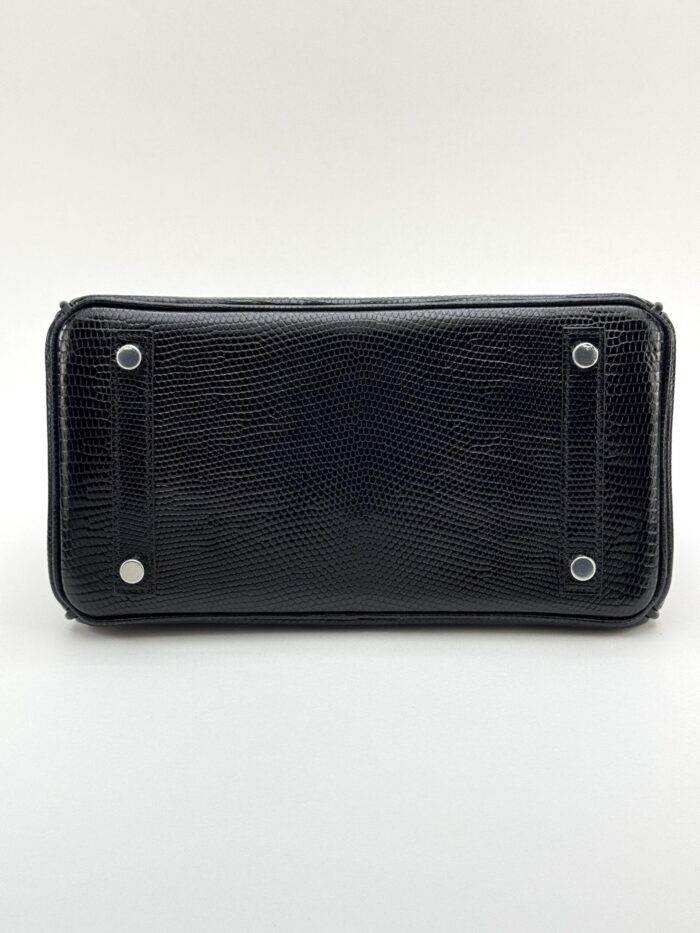 Hermes Birkin 25 Shiny Lizard Black/Noir Palladium Hardware B Stamp Unworn - Image 7