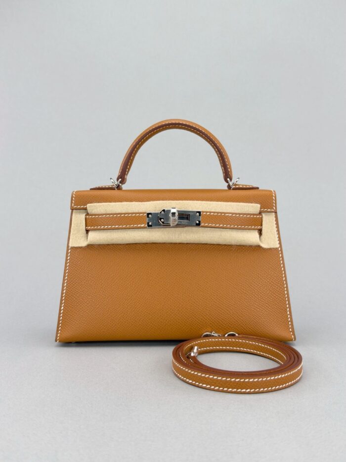 HERMES Mini Kelly 20 Sellier Epsom Gold Palladium Hardware K Stamp Unworn - Image 7