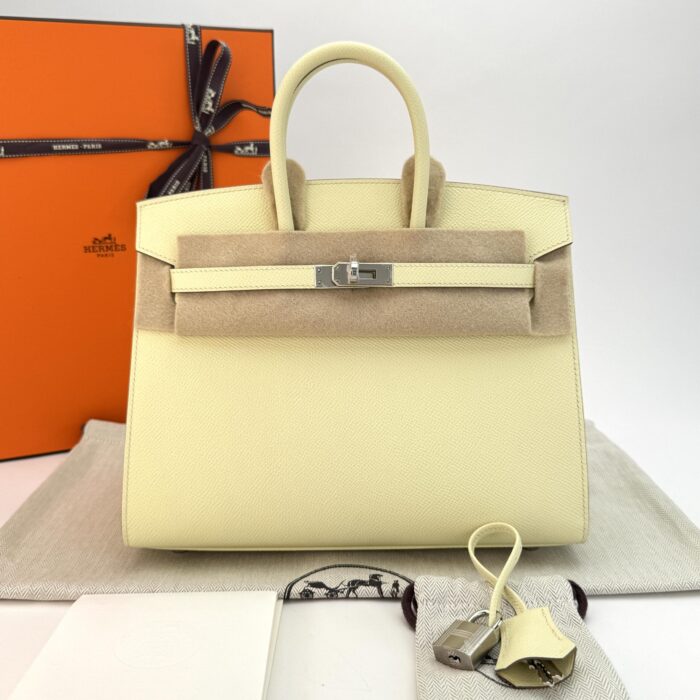 HERMES Birkin 25 Sellier Epsom Jaune Milton Palladium Hardware K Stamp Unworn - Image 1