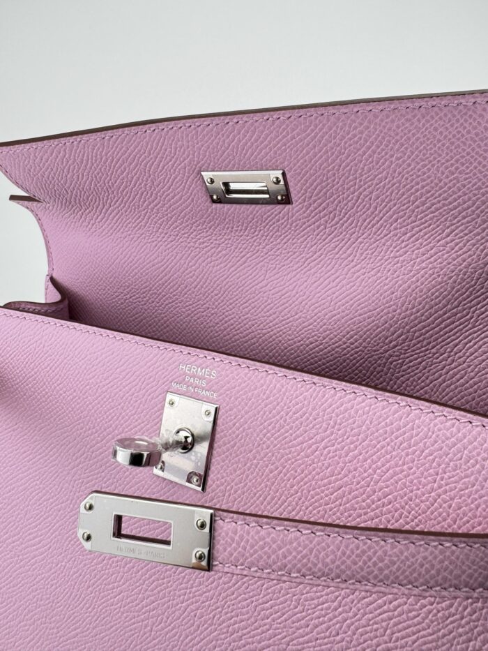 Hermes Kelly 25 Sellier Epsom Mauve Sylvestre Palladium Hardware K Stamp Unworn - Image 2