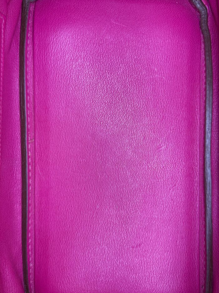 Hermes Birkin 30 Shiny Crocodile Rose Scheherazade Palladium Hardware Preowned - Image 9