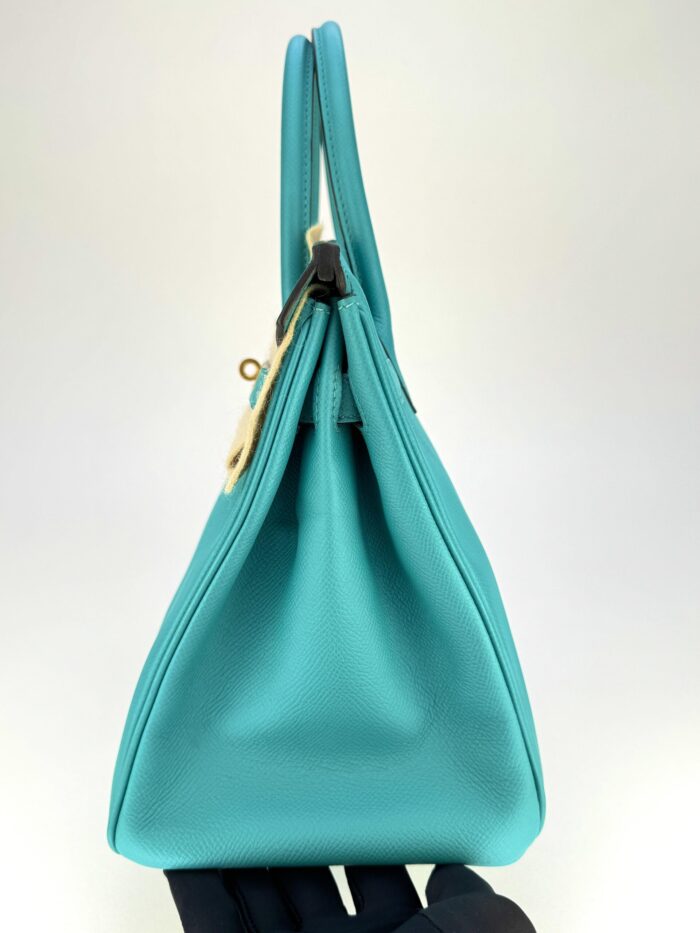 Hermes Birkin 30 Epsom Blue Paon Gold Hardware Preowned - Image 6
