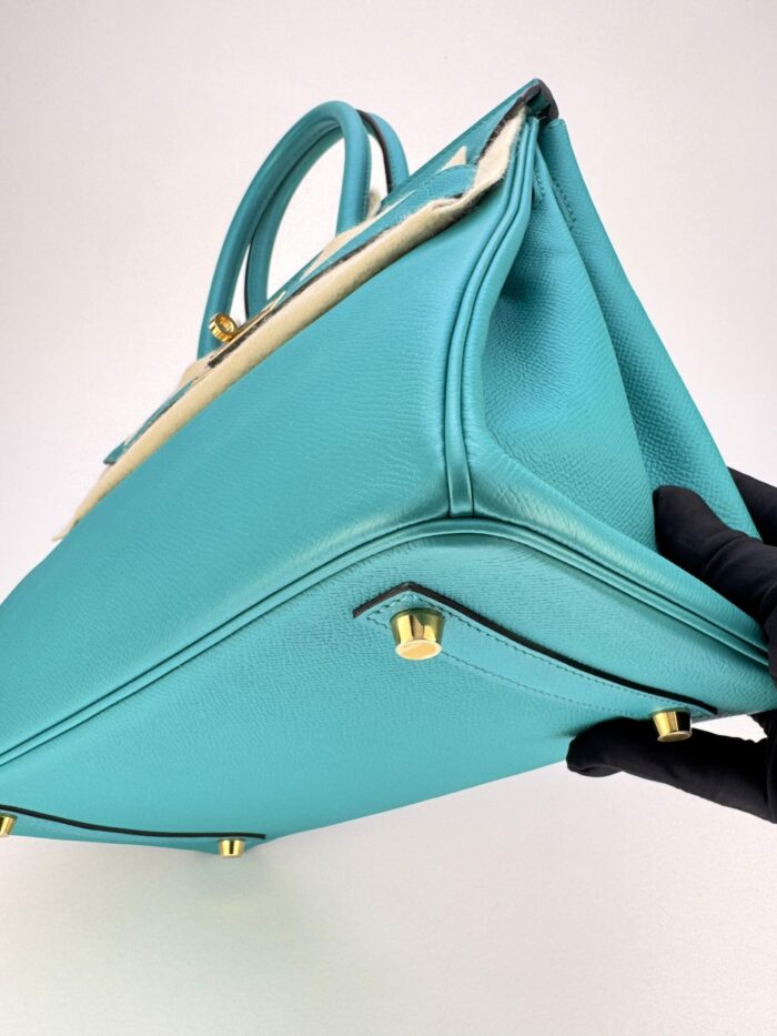 Hermes Birkin 30 Epsom Blue Paon Gold Hardware Preowned - Image 4