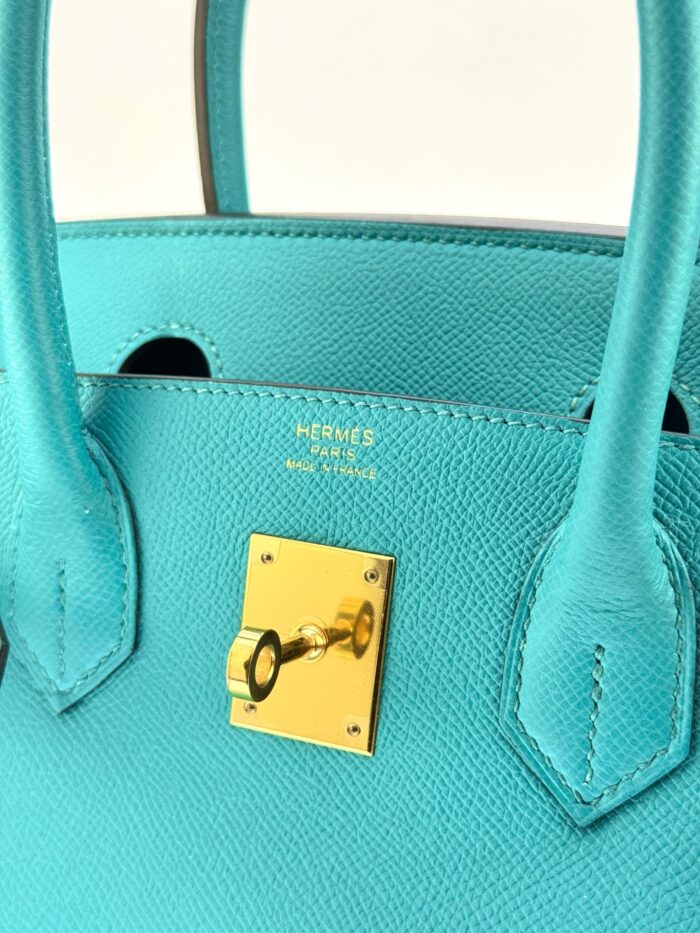 Hermes Birkin 30 Epsom Blue Paon Gold Hardware Preowned - Image 5