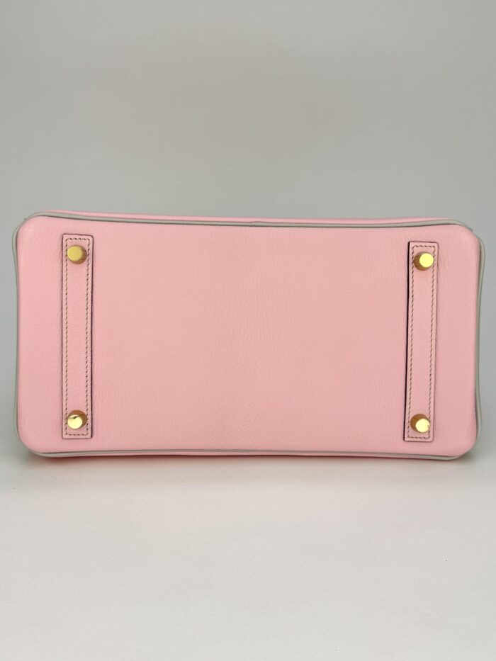 Hermes Birkin 30 Chevre HSS Rose Sakura Pink/ Gris Perle Gold Hardware X Stamp - Image 10