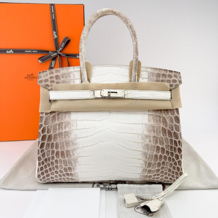 Hermès Birkin 30 Matte Crocodile Himalaya Palladium Hardware Preowned X Stamp - Image 1