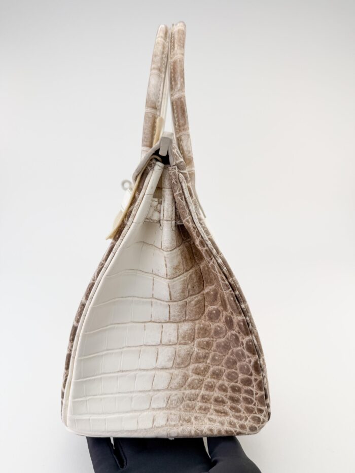 Hermès Birkin 30 Matte Crocodile Himalaya Palladium Hardware Preowned X Stamp - Image 6