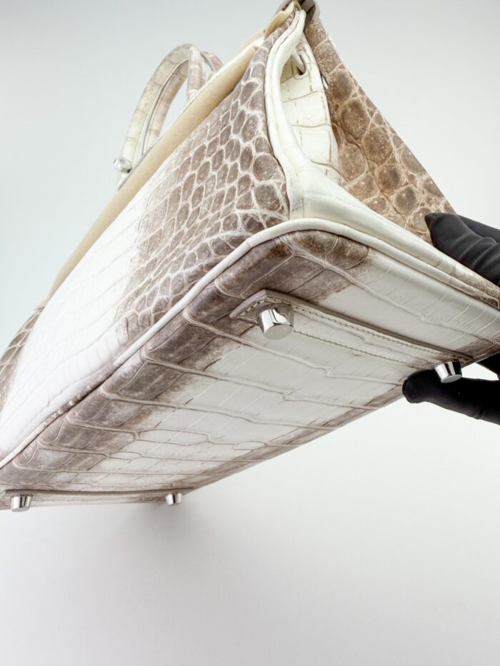 Hermès Birkin 30 Matte Crocodile Himalaya Palladium Hardware Preowned X Stamp - Image 5