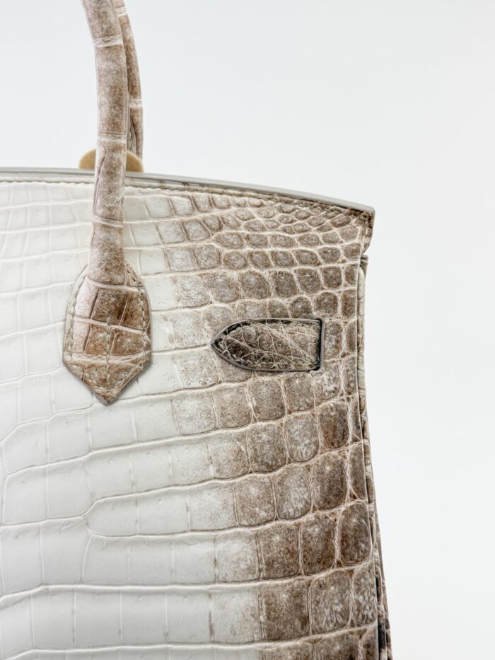 Hermès Birkin 30 Matte Crocodile Himalaya Palladium Hardware Preowned X Stamp - Image 3