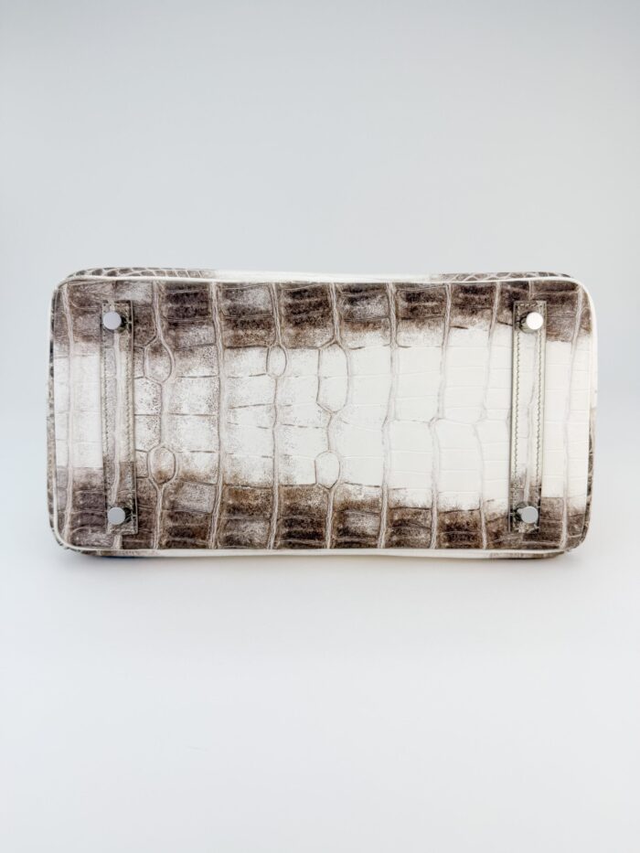 Hermès Birkin 30 Matte Crocodile Himalaya Palladium Hardware Preowned X Stamp - Image 8