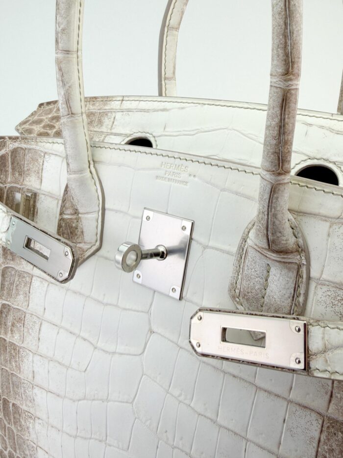 Hermès Birkin 30 Matte Crocodile Himalaya Palladium Hardware Preowned X Stamp - Image 4