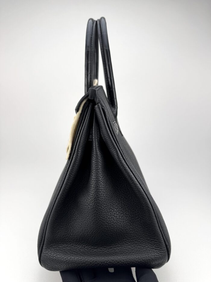 Hermes Birkin 30 Touch Matte Alligator Togo Black Gold Hardware Pre-owned - Image 4