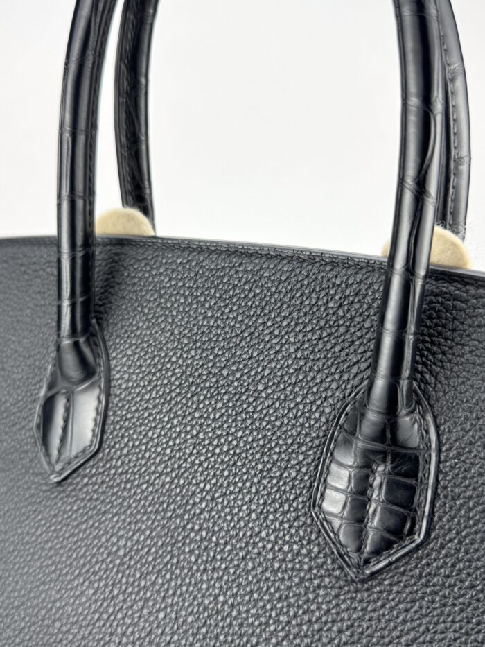 Hermes Birkin 30 Touch Matte Alligator Togo Black Gold Hardware Pre-owned - Image 7