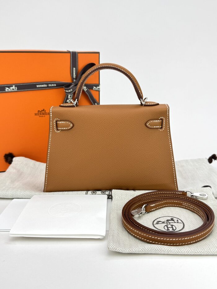 HERMES Mini Kelly 20 Sellier Epsom Gold Palladium Hardware K Stamp Unworn - Image 10