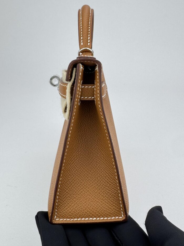 HERMES Mini Kelly 20 Sellier Epsom Gold Palladium Hardware K Stamp Unworn - Image 4
