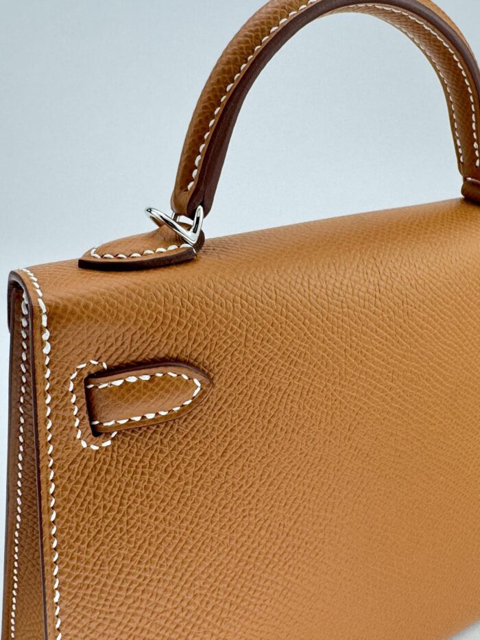 HERMES Mini Kelly 20 Sellier Epsom Gold Palladium Hardware K Stamp Unworn - Image 3