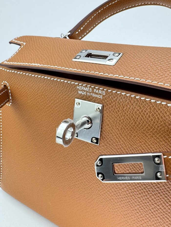 HERMES Mini Kelly 20 Sellier Epsom Gold Palladium Hardware K Stamp Unworn - Image 2