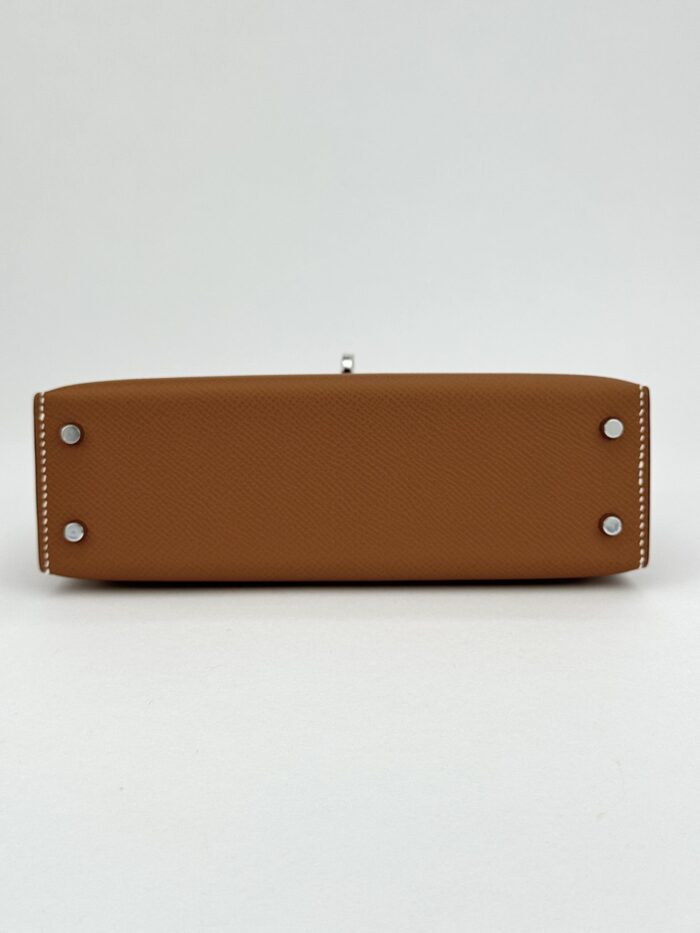 HERMES Mini Kelly 20 Sellier Epsom Gold Palladium Hardware K Stamp Unworn - Image 8