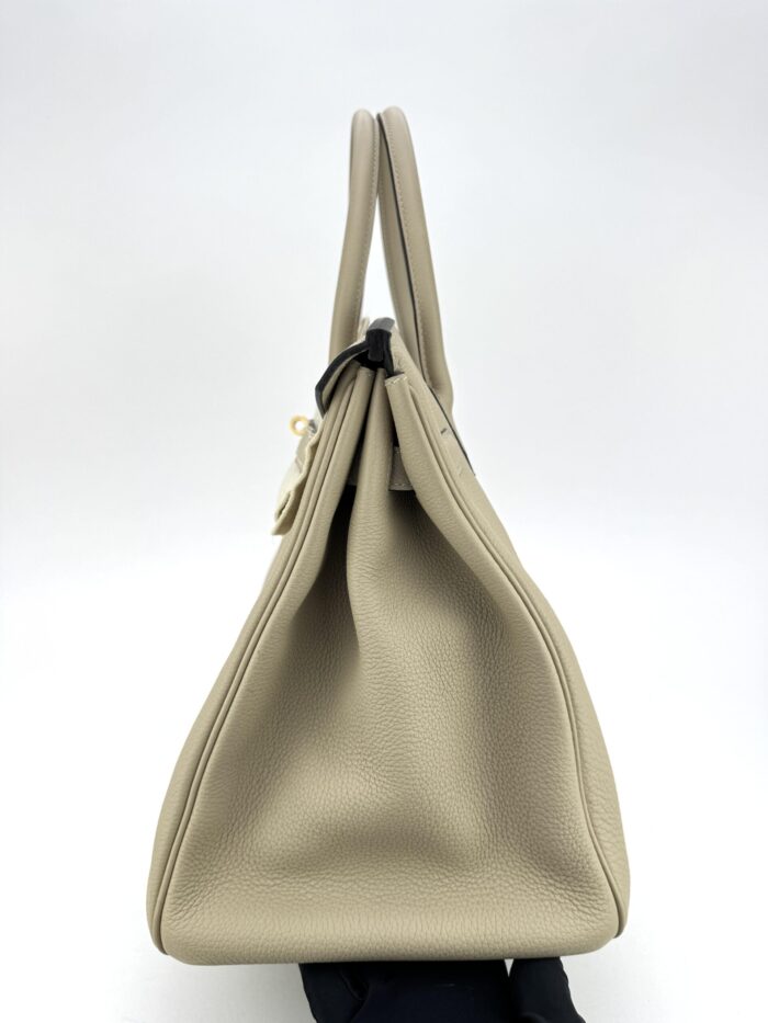 Hermes Birkin 35 Retourne Togo Trench Gold Hardware Preowned - Image 4