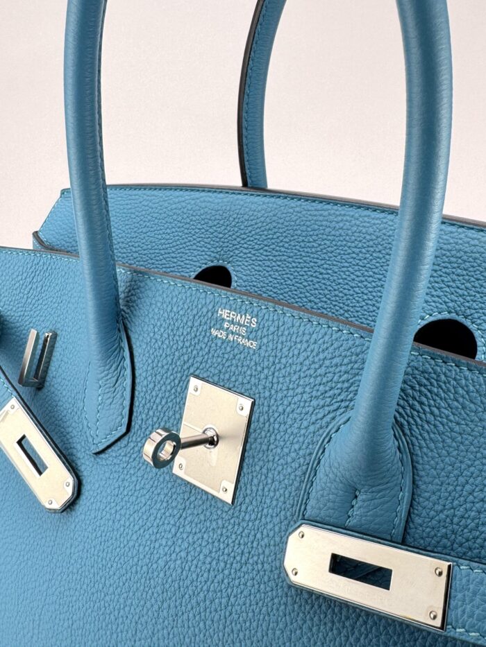 Hermes Birkin 35 Retourne Togo Blue Jean Palladium Hardware Preowned - Image 2