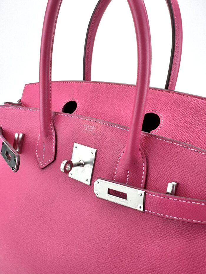 Hermes Birkin 30 Epsom Rose Tyrien Palladium Hardware Preowned - Image 2