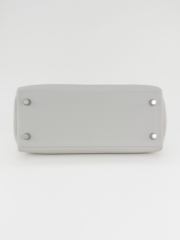 Hermes Kelly 25 Retourne Togo Gris Pale Palladium Hardware B Stamp Like New - Image 8