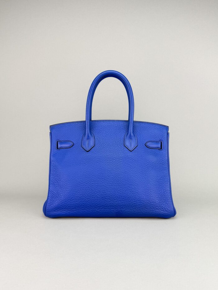 Hermes Birkin 30 Retourne Togo Blue Electric Palladium Hardware Preowned - Image 5