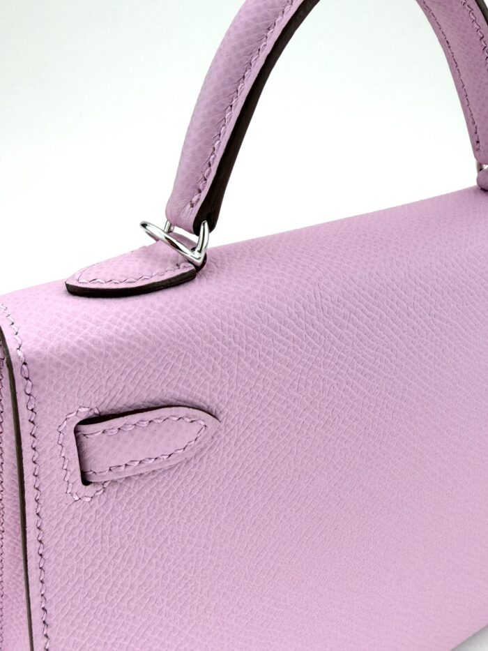 Hermes Mini Kelly 20 Sellier Epsom Mauve Sylvestre Palladium Hardware G Stamp Unworn - Image 3