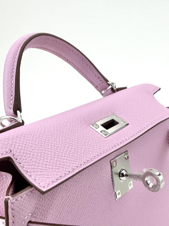 Hermes Mini Kelly 20 Sellier Epsom Mauve Sylvestre Palladium Hardware G Stamp Unworn - Image 5