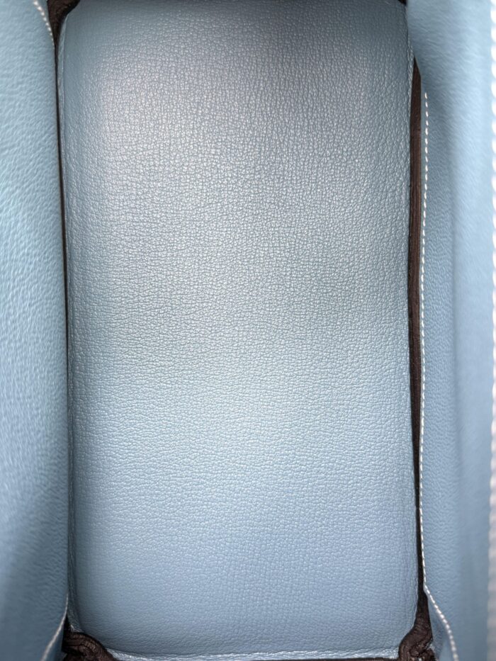 Hermes Birkin 25 Togo New Blue Jean Gold Hardware W Stamp Unworn - Image 8
