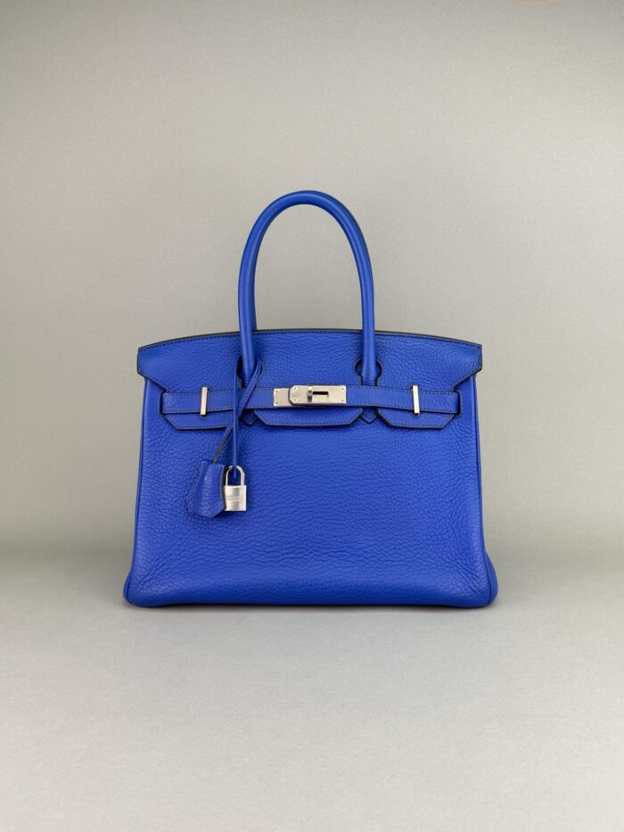Hermes Birkin 30 Retourne Togo Blue Electric Palladium Hardware Preowned - Image 1