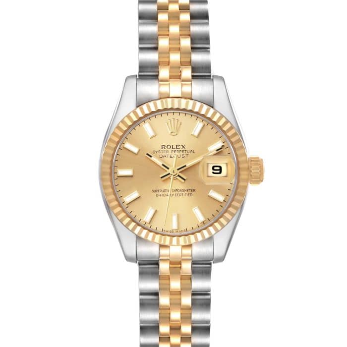 16400294 RolexDatejust26mm18kYellowGold StainlessSteelChampagneDialJubileeWatch179173