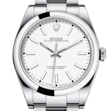 16403888 RolexOysterPerpetual39mmIvoryDialOysterStainlessSteelWatch114300