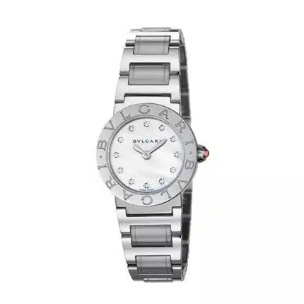 16430042 Bvlgari26mmStainlessSteelWhiteMOPFactoryDiamondDialWatchBBL26S