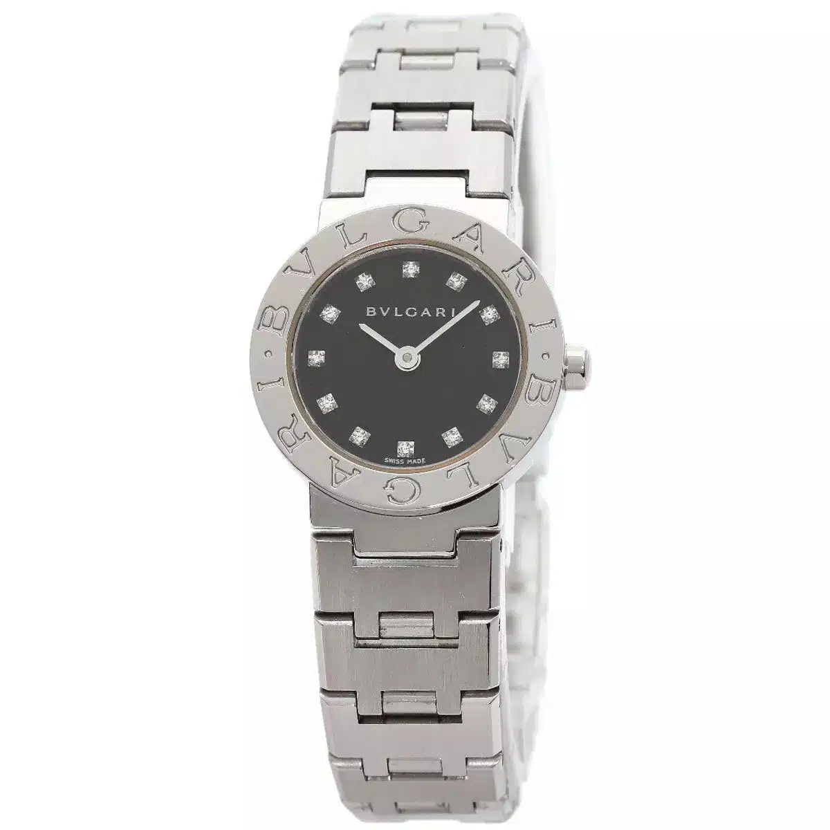 16435498 Bvlgari23mmStainlessSteelBlackFactoryDiamondDialWatchBBL26S