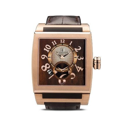 16446115 DeGrisogonoInstrumento40mm18KRoseGoldWoodenFinishDialLeatherBandWatchAU750