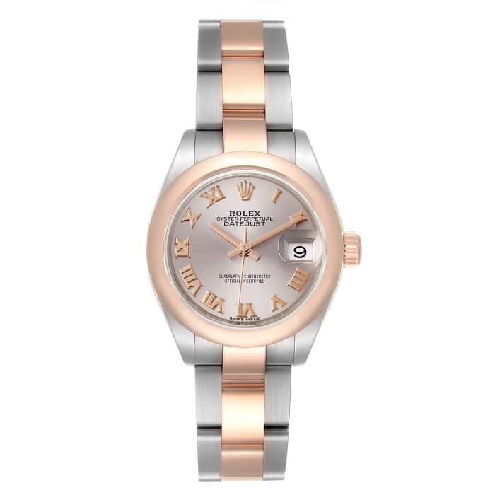 17030008 rolex datejust steel rose gold silver roman dial ladies watch 279161 unworn 36190 31581