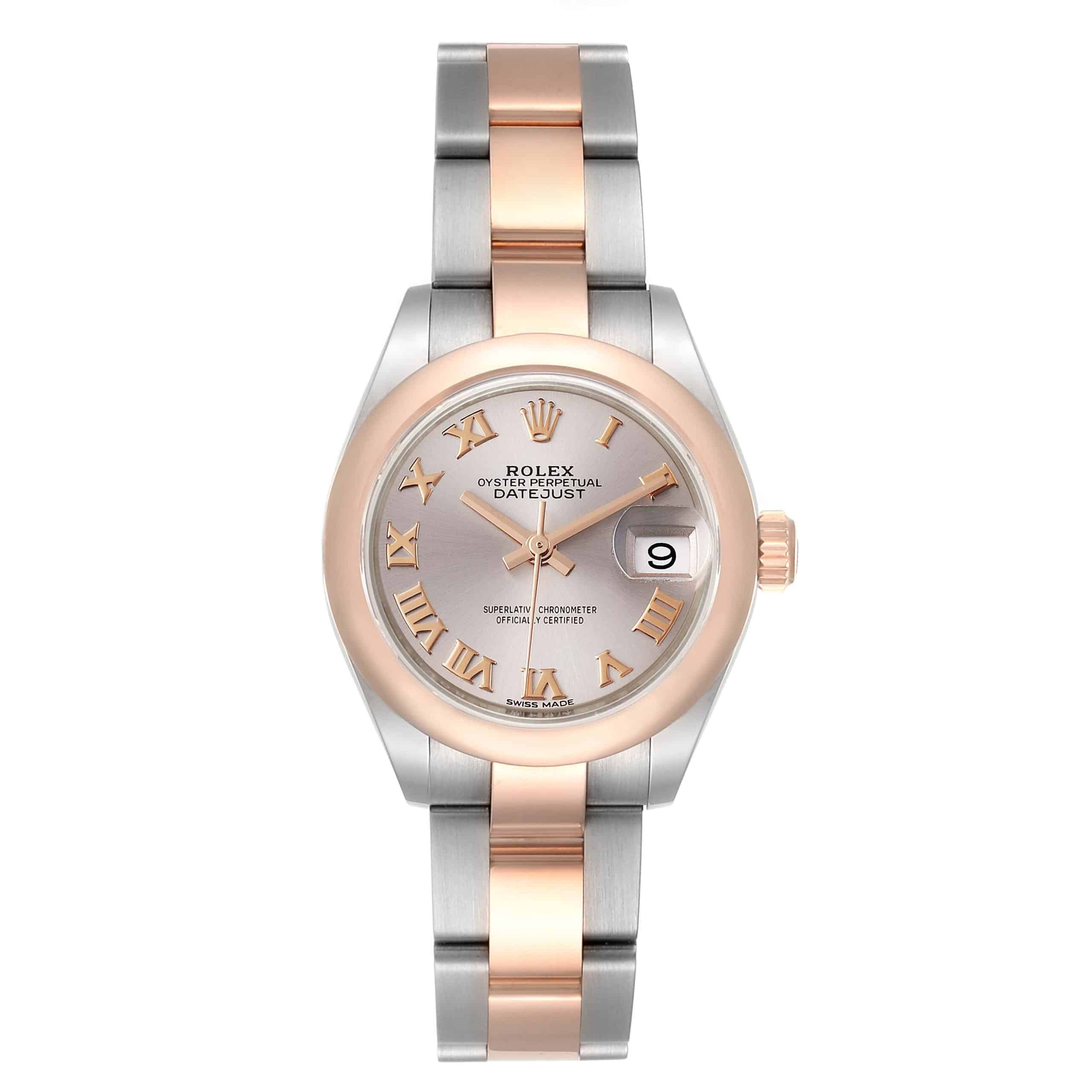 17030008 rolex datejust steel rose gold silver roman dial ladies watch 279161 unworn 36190 31581 scaled