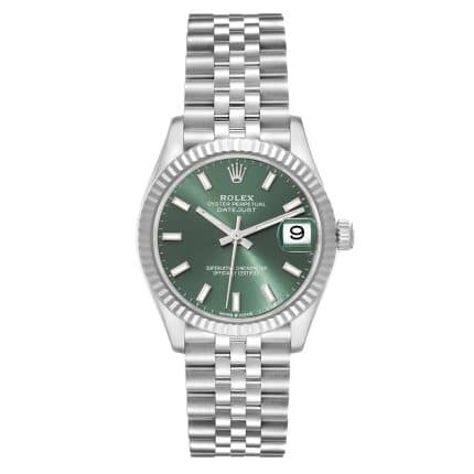 17647592 rolex datejust midsize steel white gold mint green dial ladies watch 278274 box card 60532 c39a109ac6 md