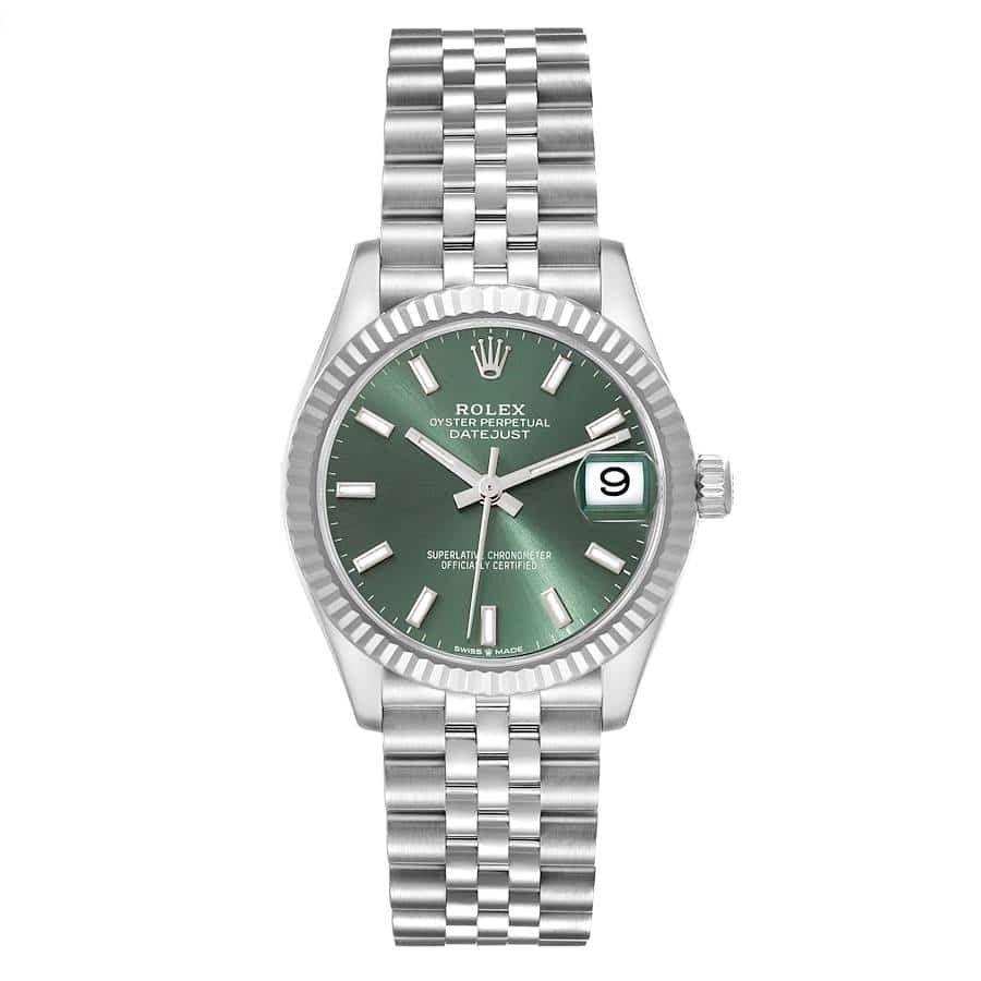 17647592 rolex datejust midsize steel white gold mint green dial ladies watch 278274 box card 60532 c39a109ac6 md