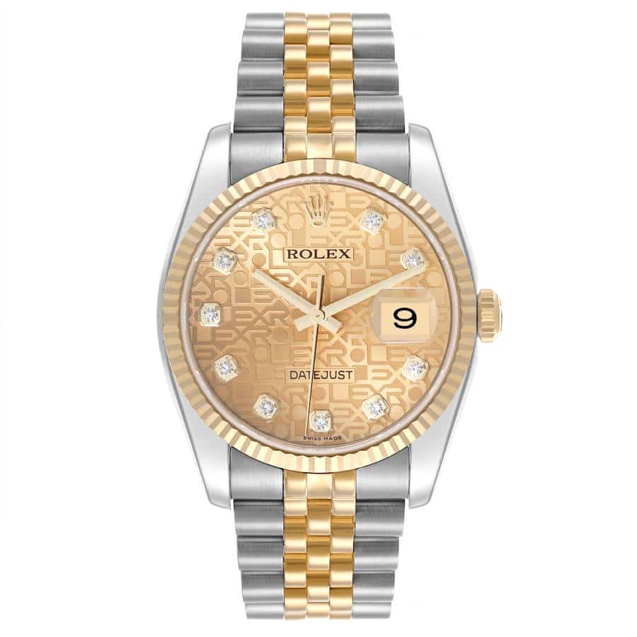 17791844 rolex datejust steel yellow gold anniversary diamond dial mens watch 116233 65265 822bb md