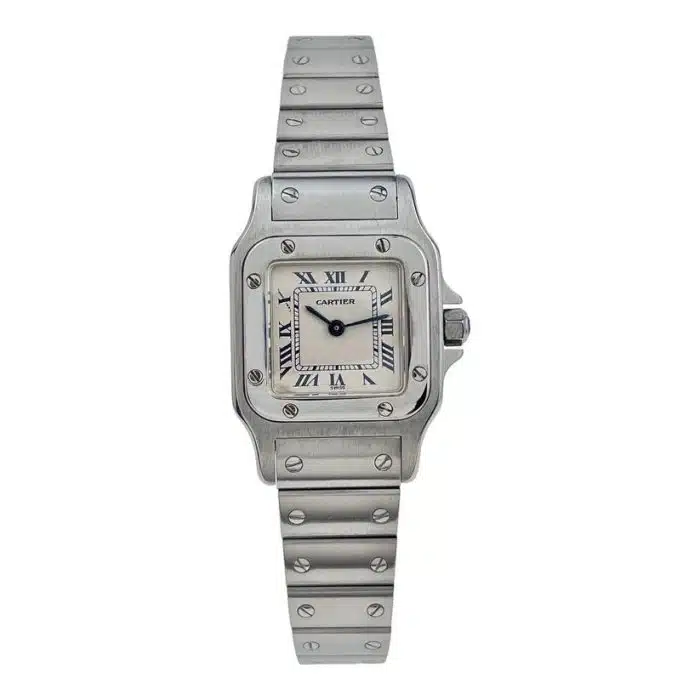 17792971 CartierSantosGalbee24mmSilverDialStainlessSteelWatch1565