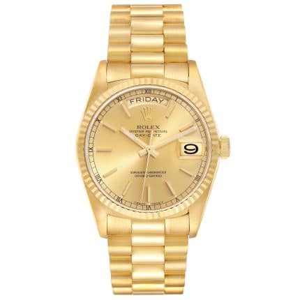 17911998 rolex president day date yellow gold champagne dial mens watch 18038 61482 7c3fe