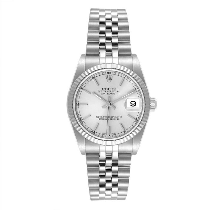 17950922 rolex datejust midsize steel white gold silver dial ladies watch 78274 66393 9f976 md