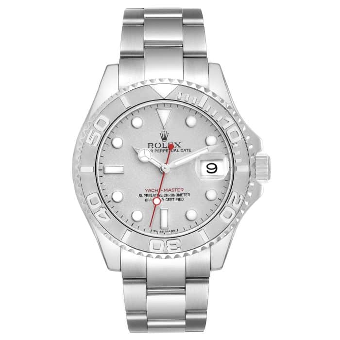 17955023 rolex yachtmaster platinum dial bezel steel mens watch 16622 box card 60620 3cdd8